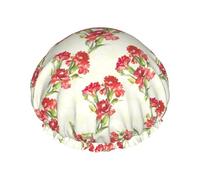 BeautifulCarnations - Gorro de ducha de doble capa reutilizable e impermeable, gorro de ducha grande para mujer, gorro de ducha para ducha con forro de Peva y cuerda elástica