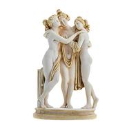 BeautifulGreekStatues 3 Gracias Diosas Figura Canova Estatua Tono Dorado 25 cm