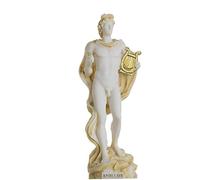 BeautifulGreekStatues Apolo Dios De La Música, Poesía, Arte Alabastro Estatua Escultura Oro 17cm
