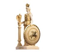 BeautifulGreekStatues Atenea Parthenos Varvakeion Sosteniendo El Escudo De Medusa Diosa Griega Estatua De Alabastro Oro 19cm