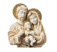 BeautifulGreekStatues Estatua de la Sagrada Familia Jesucristo María José, religiosa pintada a mano, 12 cm