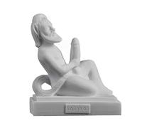 BeautifulGreekStatues Sátiro Satyr Ampelos Mitología Greco Romana Hecho a Mano Hombre Desnudo Figura Alabastro 11cm