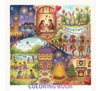 Beautifully hand-drawn coloring book that celebrates the rich and diverse festivals of the United Kingdom: UK Festivals Coloring Book for Kids & ... Cultural Traditions, Travel Line Art