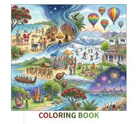 Beautifully hand-drawn coloring book that celebrates the vibrant and diverse festivals of New Zealand: New Zealand Festivals Coloring Book for Kids & ... Cultural Traditions, Travel Line Art