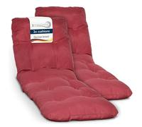 Beautissu 2X colchoneta Tumbona de Exterior con Copos de Espuma Acolchado