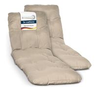 Beautissu 2X colchoneta Tumbona de Exterior con Copos de Espuma Acolchado