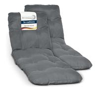 Beautissu 2X colchoneta Tumbona de Exterior con Copos de Espuma Acolchado