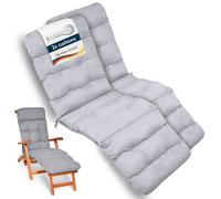 Beautissu 2X Colchoneta Tumbona Exterior 200x50x8 cm Flair DC - Cojin Tumbona Exterior para Jardín o Terraza con Relleno de Gomaespuma - Gris Grafito