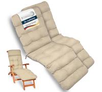 Beautissu 2X Colchoneta Tumbona Exterior 200x50x8 cm Flair DC - Cojin Tumbona Exterior para Jardín o Terraza con Relleno de Gomaespuma - Natural