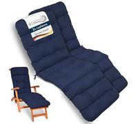 Beautissu 2X Colchoneta Tumbona Exterior Jardín Terraza con Gomaespuma | 200x50x8cm azul marino cojín con relleno de asiento respaldo hamaca Flair DC