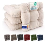 Beautissu 4X Cojines de Silla Premium 40x40 cm - Cojines Interior y Exterior Acolchado de Espuma Resistente de 8 cm de Grosor, Made in EU - Naturaleza - HighLux SK