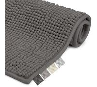 Beautissu BeauMare WR Alfombrilla Baño Antideslizante y Absorbente 100x70 cm - Alfombra Chenilla Adecuada para Suelo Radiante - Alfombrilla de Baño Antracita Mullida para Ducha, Bañera e Inodoro
