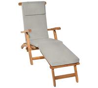 Beautissu cojín colchoneta Tumbona Exterior desenfundable para Hamaca Playa | 175x45x5cm gris claro y cómoda para Jardín lujo funda acolchado sillón cubierta LoftLux DC