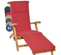 Beautissu cojín colchoneta Tumbona Exterior desenfundable para Hamaca Playa | 175x45x5cm rojo y cómoda para Jardín lujo funda acolchado sillón cubierta LoftLux DC