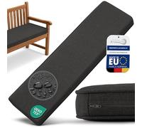 Beautissu Cojín para Banco de Exterior 100x40 cm - Cojín de Asiento Resistente a la Intemperie para Banco de jardín - Cojín Blando para Banco con Funda extraíble Lavable - Antracita - Calme BK