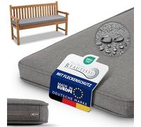 Beautissu cojín para Banco de Exterior 140x50 cm - Cojín de Asiento Resistente a la Intemperie para Banco de jardín - Cojín Blando para Banco con Funda extraíble Lavable - Gris Claro - Calme BK