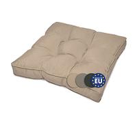 Beautissu Cojín para Muebles de jardín o Mimbre - Acolchado Lounge de sillas de Exterior Resistente al Agua - 70x70x10 cm - Natural