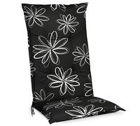 Beautissu Cojín para sillas de Exterior y jardín con Respaldo Alto Flores 120x50x6 cm tumbonas, mecedoras, Asientos cómodo Acolchado Resistente a Rayos UV