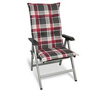 Beautissu Cojín para sillas de Exterior y jardín con Respaldo Alto Sunny RK Burdeos 120x50x6 cm tumbonas, mecedoras, Asientos cómodo Acolchado Resistente a Rayos UV