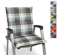 Beautissu Cojín para sillas de Exterior y jardín con Respaldo bajo Sunny BK Azul 100x50x6 cm tumbonas, mecedoras, Asientos cómodo Acolchado gomaespuma Resistente a Rayos UV