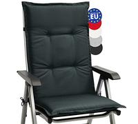 Beautissu Cojín para Sillas de Jardín con Respaldo Alto 120x50x6 cm Base HL - Cojín para Exterior, Almohadilla para Tumbonas, Mecedoras o Sillones - Gris Grafito
