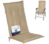 Beautissu Cojín sillas Jardín Exterior con Respaldo Alto, terraza Placas | 120x50x6cm natural compactas de gomaespuma Cojines muebles asiento Loft HL
