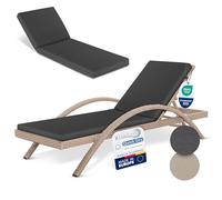 Beautissu Cojines de Tumbona para Muebles de jardín Impermeable 2pcs Cojín de Tumbona 190x60 cm Cojín de Tumbona Cojín de Exterior Resistente a la Intemperie Secado rápido Lavable - Antracita