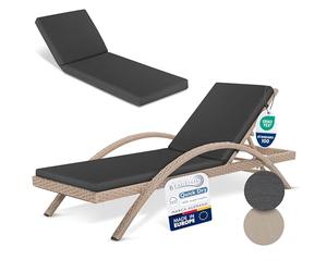 Beautissu Cojines de Tumbona para Muebles de jardín Impermeable 2pcs Cojín de Tumbona 190x60 cm Cojín de Tumbona Cojín de Exterior Resistente a la Intemperie Secado rápido Lavable - Antracita