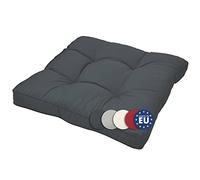 Beautissu Cojines Lounge Exterior XLuna Asiento Muebles Mimbre jardín Acolchado Grueso ca. 70x70x10 cm Gris Grafito