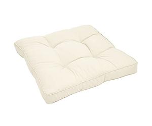 Beautissu Cojines Lounge Exterior XLuna Cojin Asiento Muebles Mimbre jardín Acolchado Grueso Aprox. 60x60x10 cm Natural - Cojin para Balcon o terraza Asiento o Banco de Madera