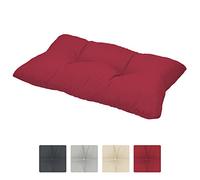 Beautissu Cojines Lounge Exterior XLuna Respaldo Muebles Mimbre jardín Acolchado Grueso ca. 70x40x12 cm Rojo