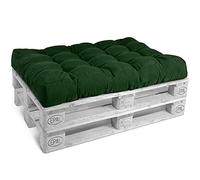 Beautissu Cojines para Palets de Asiento para Silla 120x80 cm Verde Oscuro - 15 cm de Espesor Cojines Sofa Palets Exterior y Interior - Robustos Cuidado Fácil - Eco Style