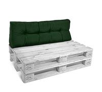 Beautissu Cojines para Palets de Respaldo para Silla 120x40 cm Verde Oscuro - 10 cm de Espesor Cojines Sofa Palets Exterior y Interior - Robustos Cuidado Fácil - Eco Style