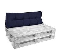 Beautissu Cojines para Palets de Respaldo para Silla Sofa Exterior | 120x40cm Azul Marino 10cm de espesor robustos cuidado fácil Eco Interior cojin Style