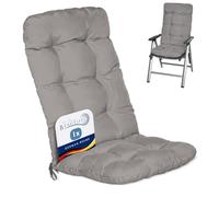 Beautissu Cojines sillas Jardín Exterior Asiento con Respaldo Alto Relleno | 120x50x8cm gris claro de copos de gomaespuma para terraza cojín almohadon Flair HL
