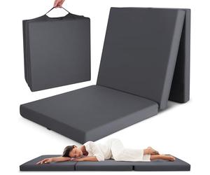 Beautissu Colchón Plegable 60x190cm Funda de Microfibra - Cuna de Viaje Ahorra Espacio Colchoneta 8cm Grosor - Colchones Antracita para Invitados Furgoneta Camper con Asa y Cierre Velcro - Campix