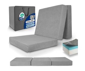 Beautissu Colchón Plegable para Invitados Espuma viscoelástica Lavable Gran | 80x200cm Gris Extra Grueso 14cm in olsa Comodidad para Dormir fácil Transporte Model viscoelastico funda cama Premium L