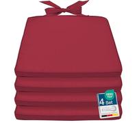 Beautissu Juego de 4 cojines para sillas de comedor, cojines de asiento de 45 x 40 x 5 cm con funda lavable y cremallera, cojines para asiento de patio, sillas de comedor, cocina, muebles de jardín