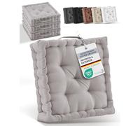 Beautissu Lote de 2 Cojines de Suelo Asiento 100% algodón con asa Grueso