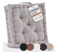 Beautissu Lote de 2 Cojines de Suelo Asiento 100% algodón con asa Grueso | 50x50cm Topo colchón Grueso 10cm Cojín de Silla Interior y Exterior Transporte Mila