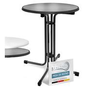 Beautissu Mesa Bistró Exterior Ø 70 cm - Mesa Alta Plegable de Jardín Terraza Balcón - Mesa de Camping y Eventos Altura 70 cm - Negro - Bistroni