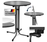 Beautissu Mesa de Bar Alta Plegable de Bistro Exterior Redonda nivelable