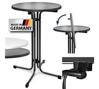 Beautissu Mesa de Bar Alta Plegable de Bistro Exterior Redonda nivelable | Ø70cm antracita por tornillos calidad gastronomía resistente al calor fiesta altura ajustable Sylt