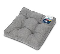 Beautissu Outdoor Lounge Cojín de Asiento Silla Acolchado de Jardín Espesor | 50x50cm Gris Claro 10cm cómodo funda repelente a la suciedad y al agua muebles de banco tumbona exterior almohadon BeauFlair