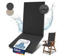 Beautissu Premium Cojín Silla Jardin con Respaldo Alto 100% Impermeable 120x50cm - Cómoda Fácil Cuidar Cojín Silla Exterior para Muebles Jardín - Acolchado Secado Rápido Antracita
