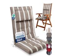 Beautissu Premium Cojín Silla Jardín con Respaldo Alto y Almohadilla Grosor