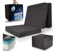 Beautissu Premium Colchón Plegable 80x200 cm Antracita In unda - colchón para Invitados Extra Grueso 14 cm Espuma viscoelástica, firmeza H3 - Gran Comodidad para Dormir, Lavable - Model L