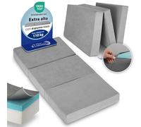 Beautissu Premium Colchón Plegable 90x200 cm Gris In unda - colchón para Invitados Extra Grueso 14 cm Espuma viscoelástica, firmeza H3 - Gran Comodidad para Dormir, Lavable - Model XL