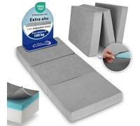 Beautissu Premium Colchón Plegable Extra Grueso con Funda Lavable Comodidad | 80x200cm gris 14cm espuma viscoelástica firmeza H3 comodidad para invitados In ran Dormir Model cama Premium L