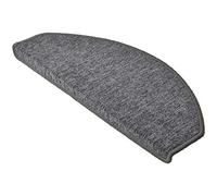 Beautissu Set 15 Alfombras semicirculares para Escalera Antideslizantes | 65x28cm gris ribeteado adhesivas para peldaños Unidades felpudo interior autoadhesiva semicircular protector ProStair